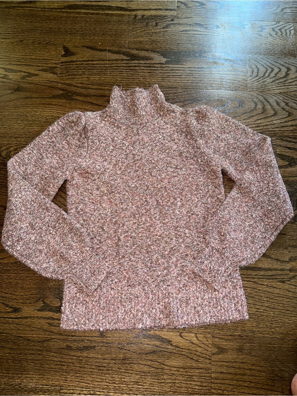 womens/juniors Marled Pink & Cream Marled Turtleneck Sweater size xs